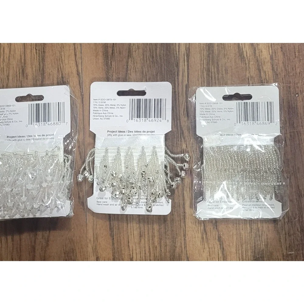 3 YDS Decorative Details BEADED FRINGE Ribbon CRAFT Sewing Trim BEAD Strip LOT